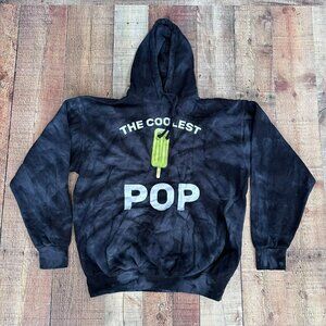 Colortone black gray tye-dye the coolest pop graphic hoodie men's M